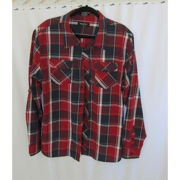 Eighty Eight Platinum Shirt Men's Size 2XL XXL Red Plaid Long Sleeve Button Up - Picture 1 of 4